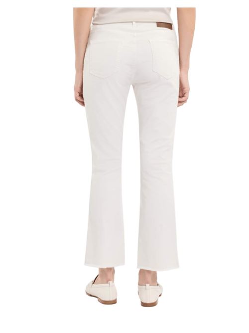 pantaloni donna trombetta 5 tasche cotone stretch bianco FAY | NTW8650520TM47B209